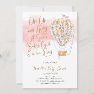 Up Up And Away Baby Shower  Invitation