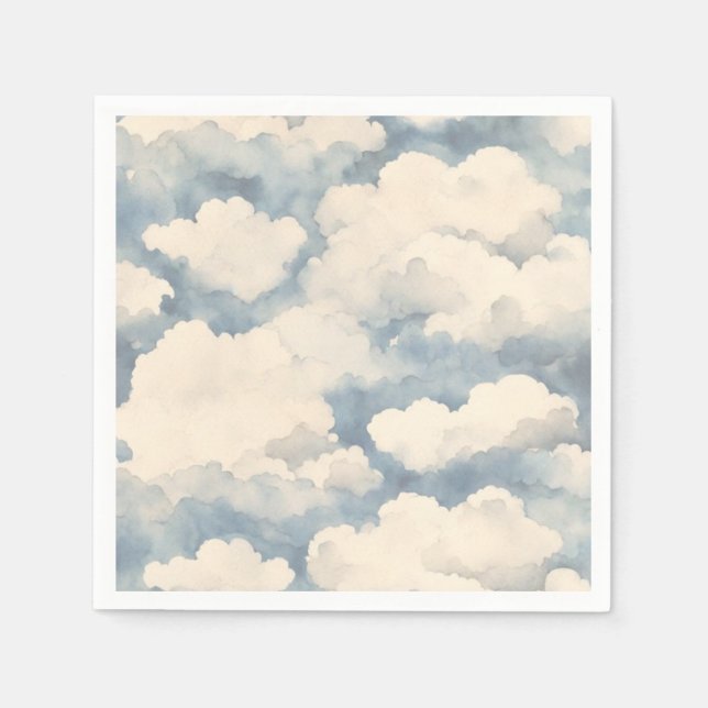 Up, Up and Away Balloon Birthday Napkin (Front)