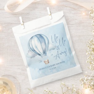 Up Up and Away! Blue Hot Air Balloon Baby Shower Favour Bags
