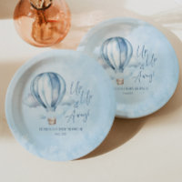 Up Up and Away! Blue Hot Air Balloon Baby Shower