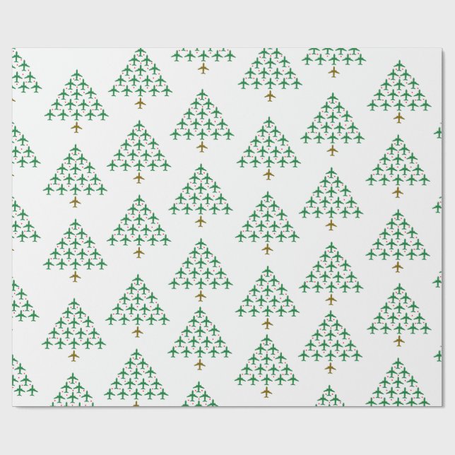 Up Up and Away Christmas Tree Wrapping Paper (Flat)