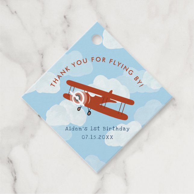 Up Up and Away Favour Tags (Front)