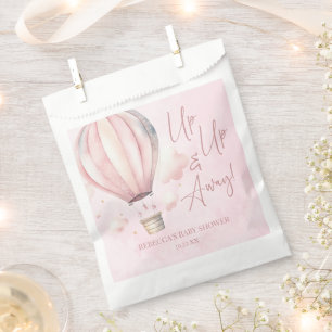 Up Up and Away! Pink Hot Air Balloon Baby Shower Favour Bags
