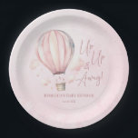 Up Up and Away! Pink Hot Air Balloon Baby Shower Paper Plate<br><div class="desc">This is an Up Up and Away! Pink Hot Air Balloon Baby Shower Paper Plates!</div>