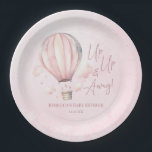 Up Up and Away! Pink Hot Air Balloon Baby Shower Paper Plate<br><div class="desc">This is an Up Up and Away! Pink Hot Air Balloon Baby Shower Paper Plates!</div>