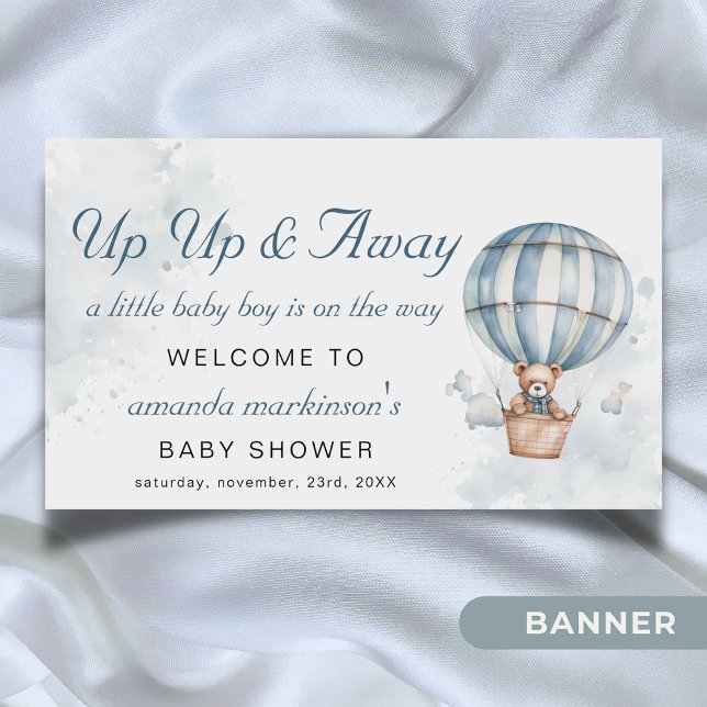 Up Up and Away! Teddy Bear Baby Shower Welcome Banner (Creator Uploaded)