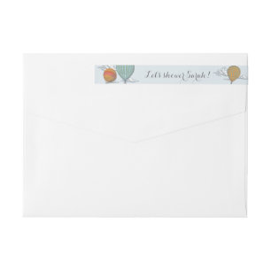 Up Up and Away Vintage Hot Air Balloon Wrap Around Label