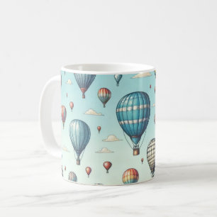 Up, Up, and Away! Whimsical Hot Air Balloons Coffee Mug