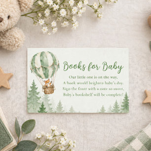 Up Up and Away Woodland Fox Balloon Books For Baby Enclosure Card