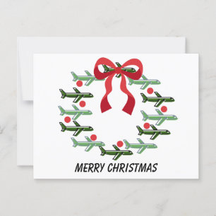 Up Up and Away Wreath Holiday Post Card 