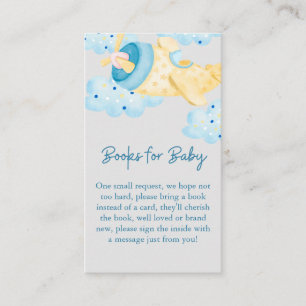 Up Up and Away Yellow Grey Aeroplane Books for Bab Enclosure Card
