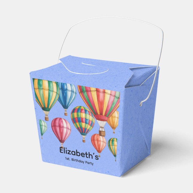 Up Up & Away 1st. Birthday Party Favour Box (Front Side)