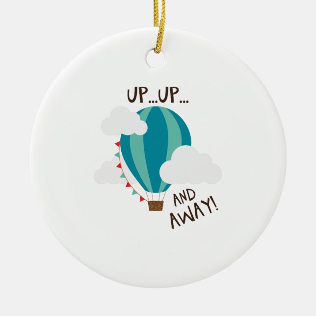 Up Up Away Ceramic Tree Decoration (Front)