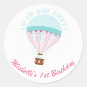 Up Up & Away hot air balloon Classic Round Sticker