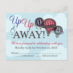 Up Up & Away Hot Air Balloon RSVP Card