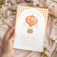 Up Up & Pumpkin Away Baby Shower Invitation
