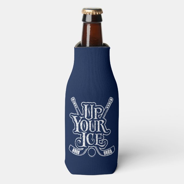 Up Your Ice (Hockey) Bottle Cooler (Bottle Front)