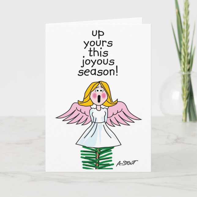 Up Yours This Joyous Season! - Holiday Card (Front)