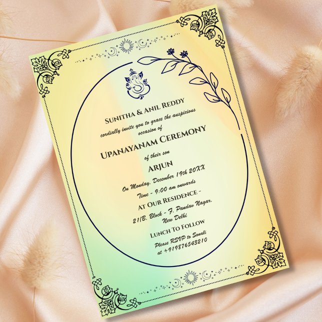 Upanayanam aka Hindu Holy Thread Janeu Ceremony Invitation (Creator Uploaded)