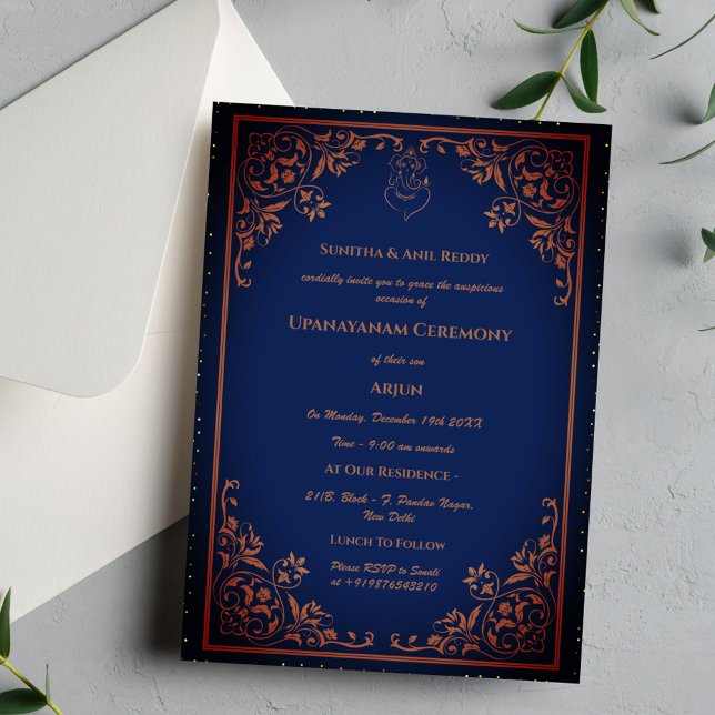 Upanayanam aka Hindu Holy Thread Janeu Ceremony Invitation (Creator Uploaded)