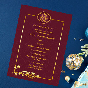 Upanayanam aka Hindu Holy Thread Janeu Ceremony Invitation