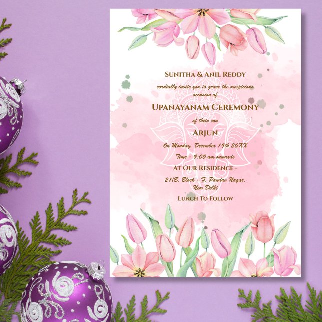 Upanayanam aka Hindu Holy Thread Janeu Ceremony Invitation (Creator Uploaded)