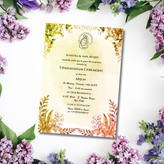 Upanayanam aka Hindu Holy Thread Janeu Ceremony Invitation (Creator Uploaded)