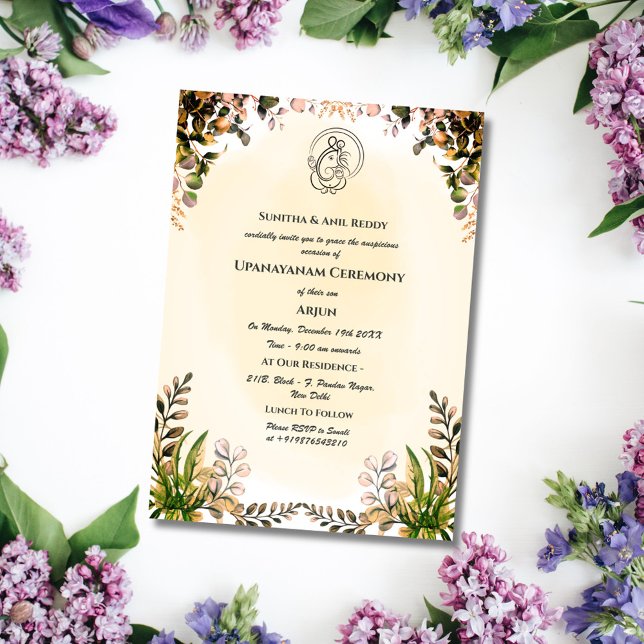 Upanayanam aka Hindu Holy Thread Janeu Ceremony Invitation (Creator Uploaded)