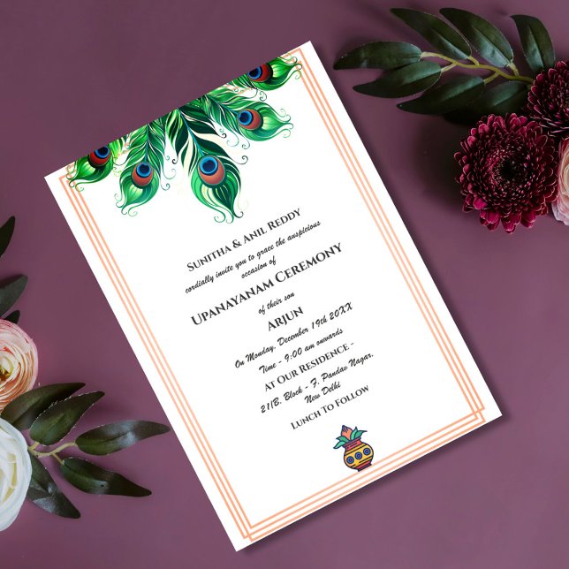 Upanayanam aka Hindu Holy Thread Janeu Ceremony Invitation (Creator Uploaded)