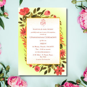 Upanayanam aka Hindu Holy Thread Janeu Ceremony Invitation