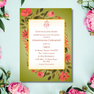 Upanayanam aka Hindu Holy Thread Janeu Ceremony Invitation