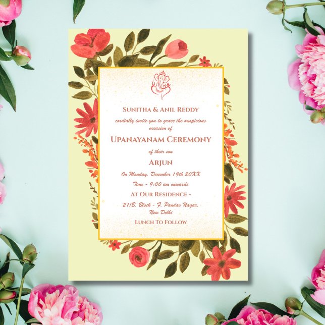 Upanayanam aka Hindu Holy Thread Janeu Ceremony Invitation (Creator Uploaded)