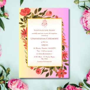 Upanayanam aka Hindu Holy Thread Janeu Ceremony Invitation