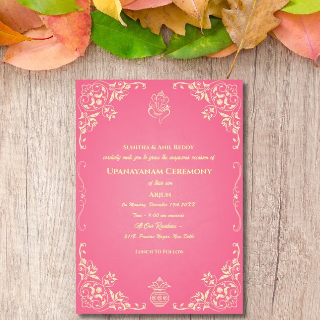 Upanayanam aka Hindu Holy Thread Janeu Ceremony Invitation (Creator Uploaded)