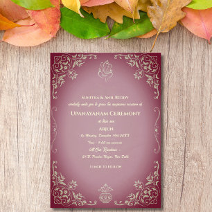 Upanayanam aka Hindu Holy Thread Janeu Ceremony Invitation