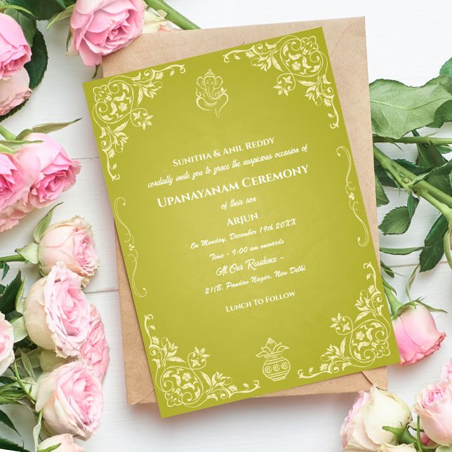 Upanayanam aka Hindu Holy Thread Janeu Ceremony Invitation (Creator Uploaded)