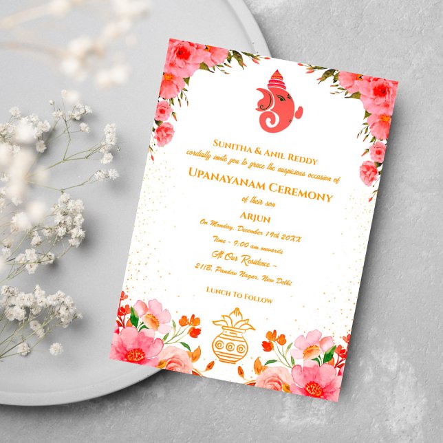 Upanayanam aka Hindu Holy Thread Janeu Ceremony Invitation (Creator Uploaded)