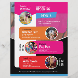 Upcoming Event Schedule Flyer