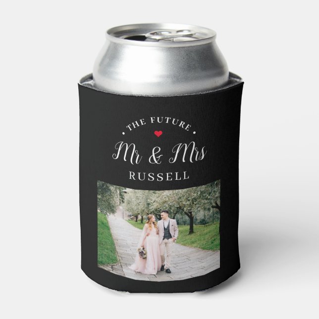 Upcoming Wedding Editable Colour Can Cooler Favour (Can Front)