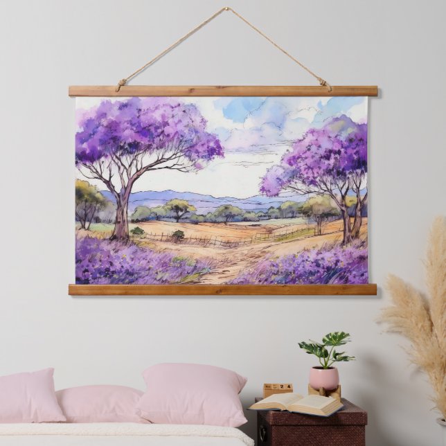 Upcountry Maui Jacaranda Hanging Tapestry (Bedroom)