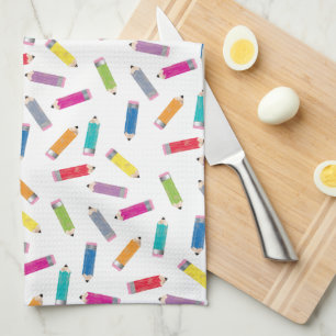 Upcycle Style Rainbow Pencils Pattern by CTP Tea Towel