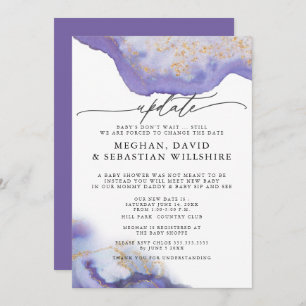 Update Baby Shower Amethyst Watercolor Geode Invitation