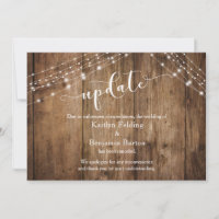 Update Cancelled Wedding, Rustic Wood & Lights Car