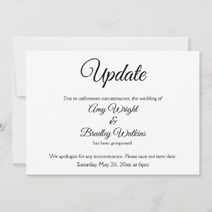 "Update" Elegant Postponed Wedding Announcement