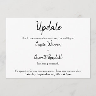 "Update" Postponed Wedding Announcement
