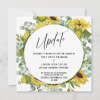"Update" Watercolor Floral Postponed Wedding Card