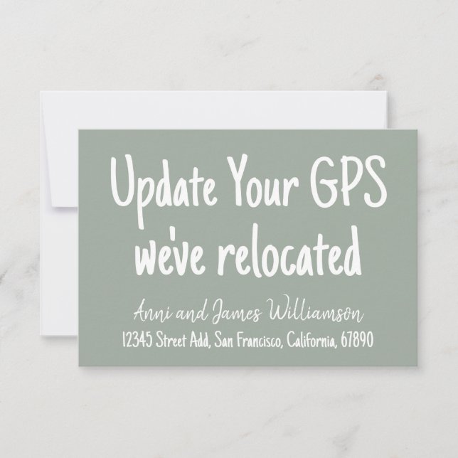 Update your GPS Add Details We've Relocated Moving Announcement (Front)