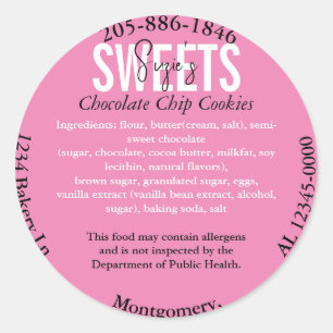 Updated ALABAMA State Cottage Law Ingredient Label