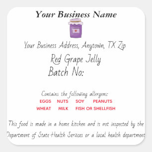Updated Canned Foods Texas Cottage Law label