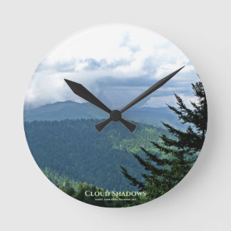 Updated 'Cloud Shadows' Kuwohi Mountain Photo Round Clock